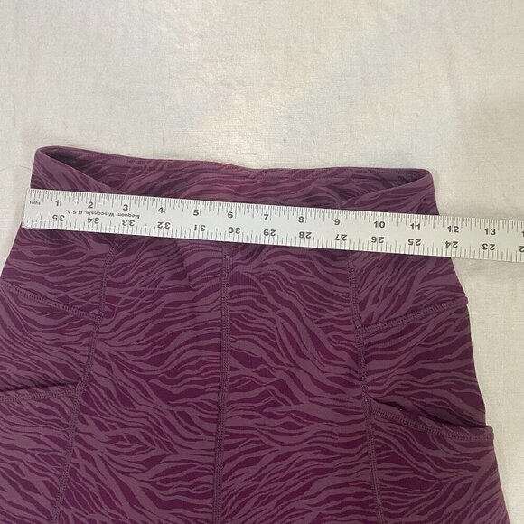 Zella Womens Leggings Sz M Purple Zebra Pockets Stretch Casual Athletic Pants - Picture 4 of 10